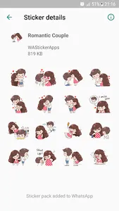 Romantic Couple Stickers - WAS screenshot 4