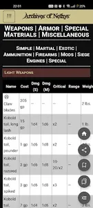 Pathfinder 1e Nethys Browser screenshot 0