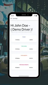 Demo taxi app screenshot 2