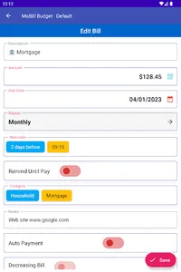 MoBill Budget and Reminder screenshot 14