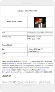List of heads of state of Tanz screenshot 14