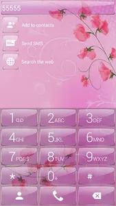 Dialer Theme Pink Flower Glass screenshot 2