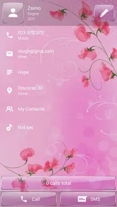 Dialer Theme Pink Flower Glass screenshot 4