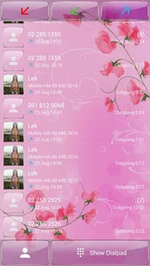 Dialer Theme Pink Flower Glass screenshot 5