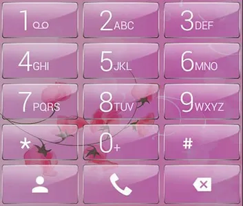 Dialer Theme Pink Flower Glass screenshot 7