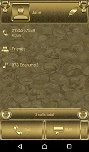 Gold Lucky Charm Dialer theme screenshot 2