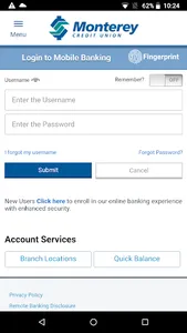 MontereyCU Mobile Banking screenshot 0