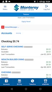 MontereyCU Mobile Banking screenshot 1