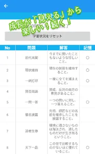 ロジカル記憶 94%頻出四字熟語 慣用句・故事成語の国語学習 screenshot 2