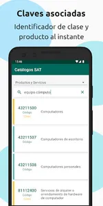 Catálogo claves SAT screenshot 1