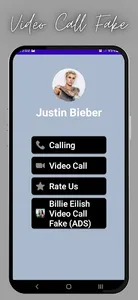 Justin Bieber Video Call Fake screenshot 1