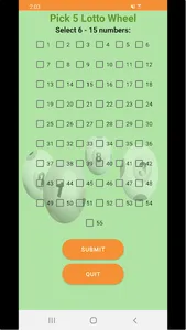 Pick 5 Lotto Wheel screenshot 0