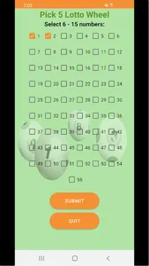 Pick 5 Lotto Wheel screenshot 1