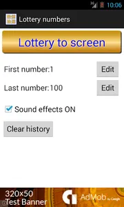 Lottery numbers screenshot 0