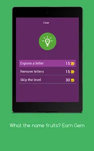 Fruit Name : Win Gems Quiz screenshot 12