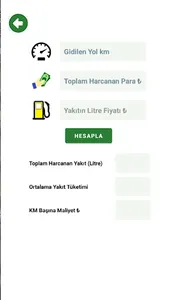 Yakıt Hesaplama - Pratik screenshot 2