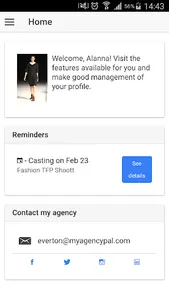 Myagencypal for model & talent screenshot 1
