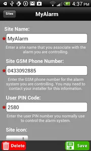 MyAlarm SMS Control screenshot 1