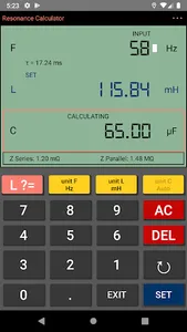 Resonance Calculator screenshot 1