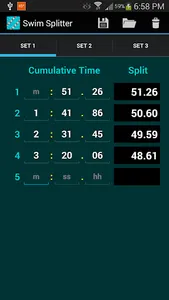 Swim Splitter Split Calculator screenshot 0
