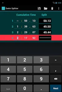 Swim Splitter Split Calculator screenshot 11