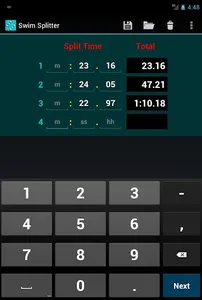 Swim Splitter Split Calculator screenshot 13