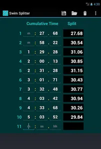 Swim Splitter Split Calculator screenshot 7