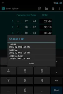 Swim Splitter Split Calculator screenshot 9