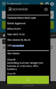 a! Trademark Search screenshot 2
