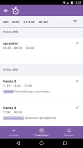Nanda - Urenregistratie screenshot 2