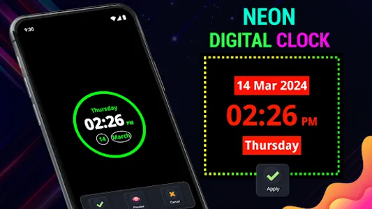 Neon Digital Clock screenshot 12