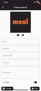 Meal admin screenshot 3