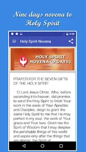 Holy Spirit Novena And Prayers screenshot 2