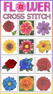 Flowers Cross Stitch Coloring screenshot 7