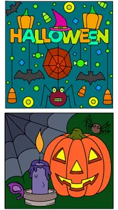 Halloween Color by Number Book screenshot 3