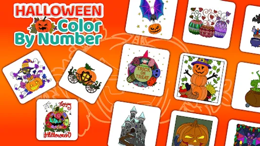 Halloween Color by Number Book screenshot 6