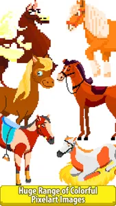 Horse Pixel Art Coloring Book screenshot 1