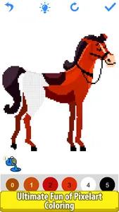 Horse Pixel Art Coloring Book screenshot 4