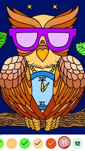 Owls Color by Number Drawings screenshot 4