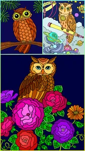 Owls Color by Number Drawings screenshot 5