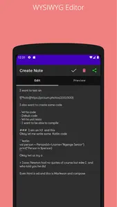 Notes WYSIWYG editor screenshot 1