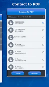 Contacts To PDF - Phone Contac screenshot 1