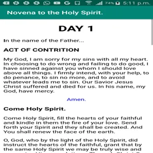 Novena to the Holy Spirit. screenshot 0