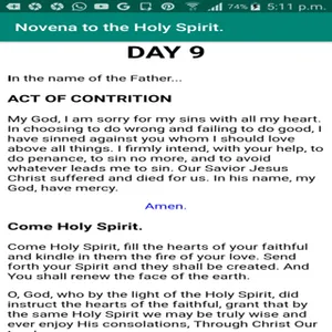 Novena to the Holy Spirit. screenshot 1