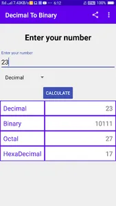 Decimal To Binary screenshot 1
