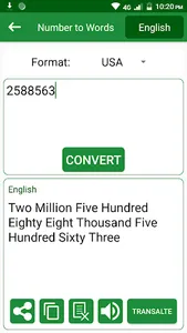 Numbers to Words Converter screenshot 1