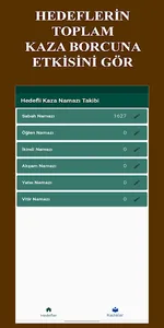 Hedefli Kaza Namazı Takibi screenshot 2