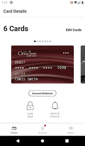 Ocean State CU Card Manager screenshot 1