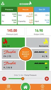 Oil Nozzle Output Calculator screenshot 0