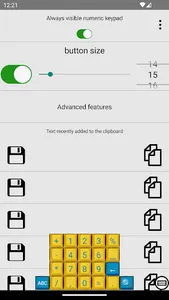 Always visible numeric keypad screenshot 0